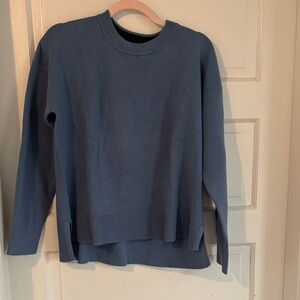 L.L.Bean Light Blue Ribbed Crewneck Sweater